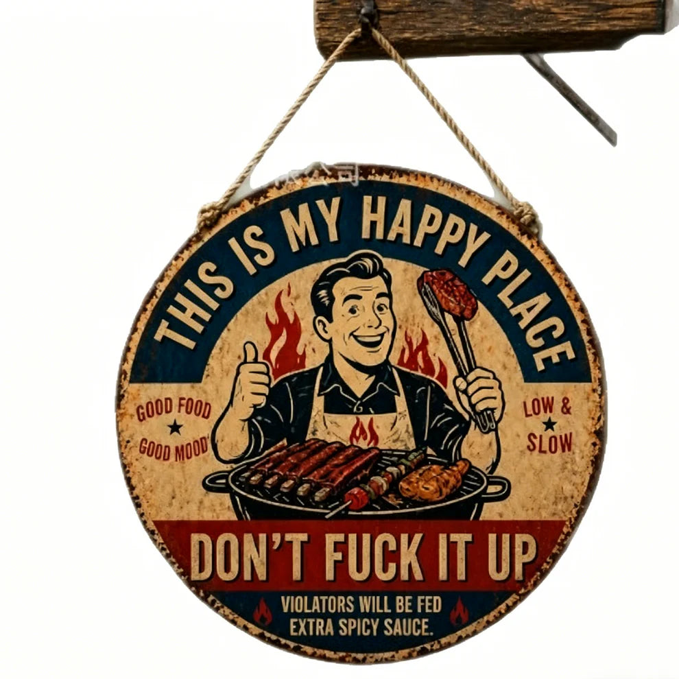 🌿"This Is My Happy Place" Garden Metal Sign