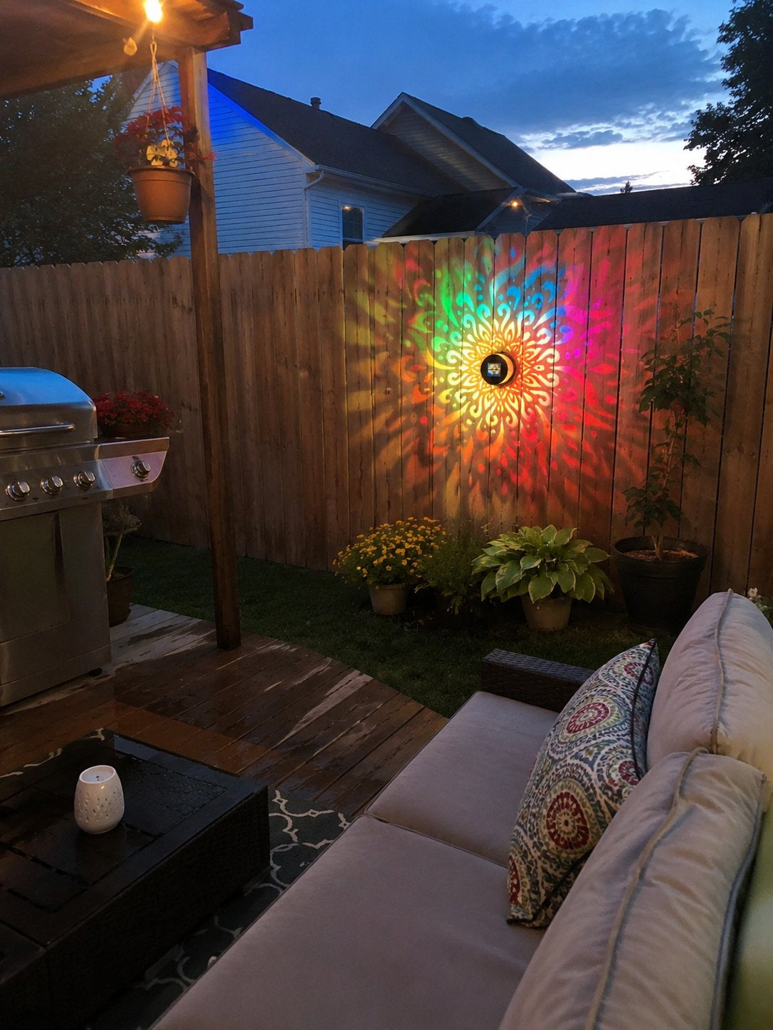 65K+ SOLD!✨Solar Mandala Wall Light | Outdoor Garden Fence Projector Lamp 🪐🌌