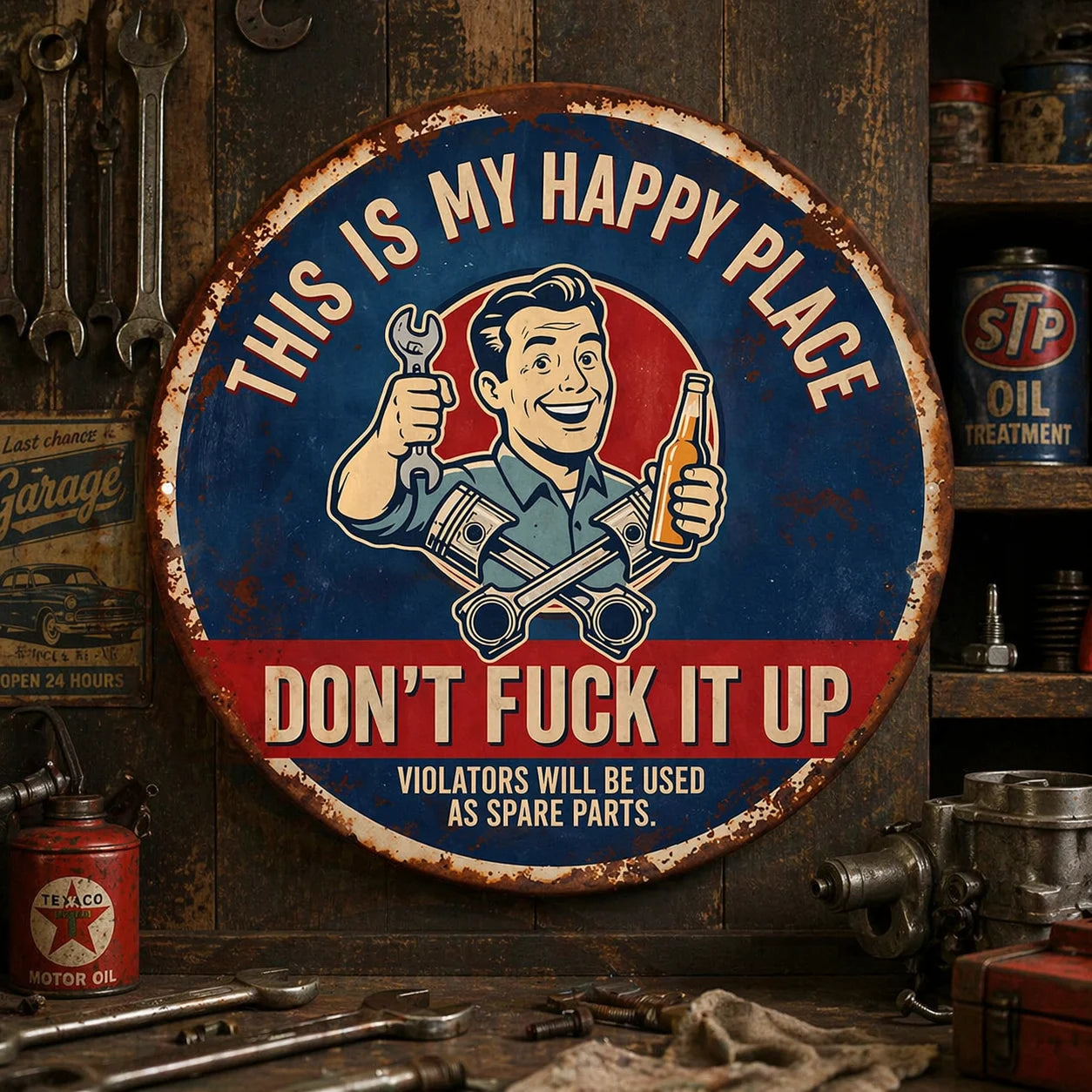 "This Is My Happy Place" Metal Tin Sign