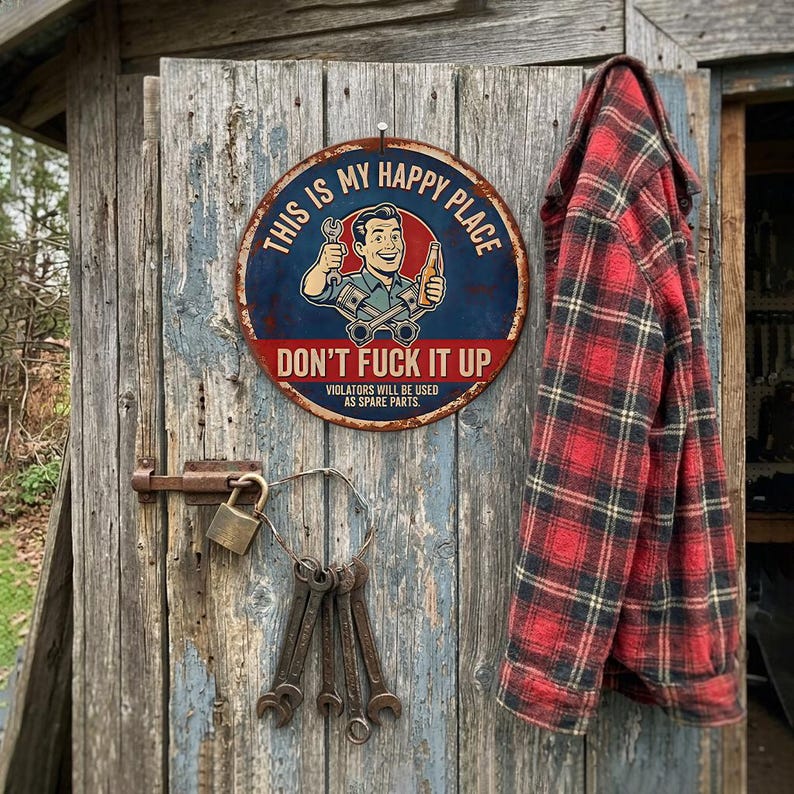 "This Is My Happy Place" Metal Tin Sign