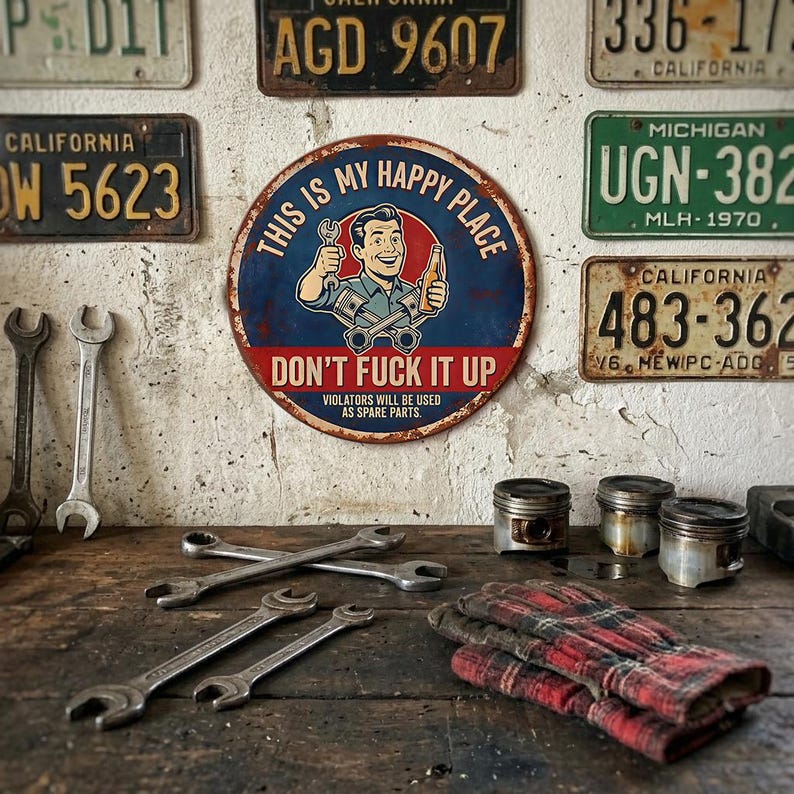 "This Is My Happy Place" Metal Tin Sign
