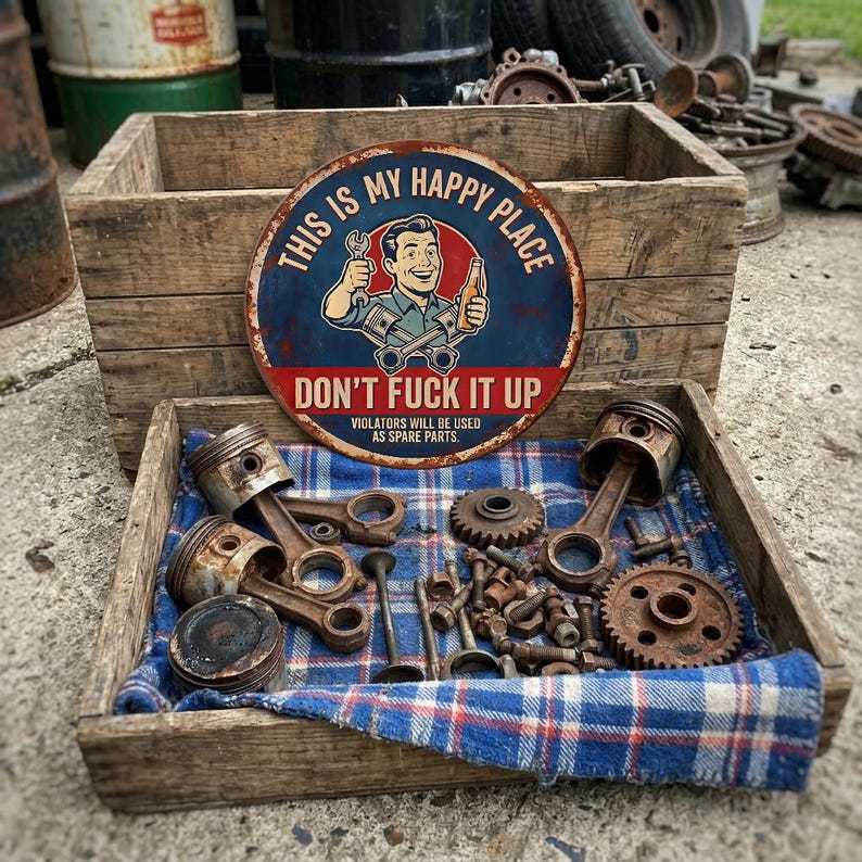 "This Is My Happy Place" Metal Tin Sign