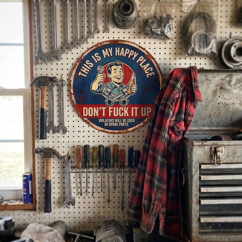 "This Is My Happy Place" Metal Tin Sign