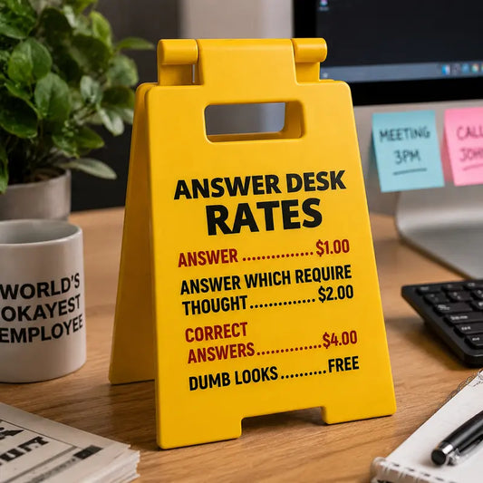 Funny Office Answer Desk Rates Sign