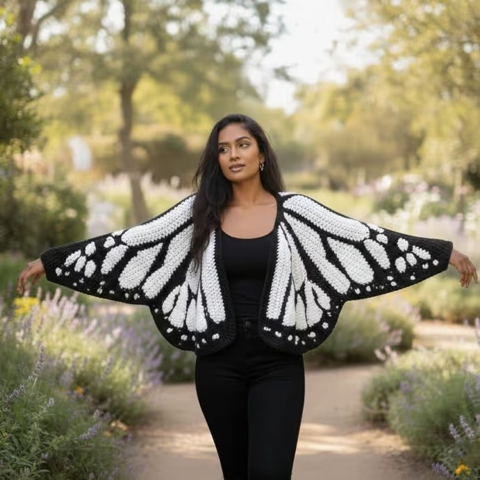 🦋Handmade Monarch Butterfly Cardigan
