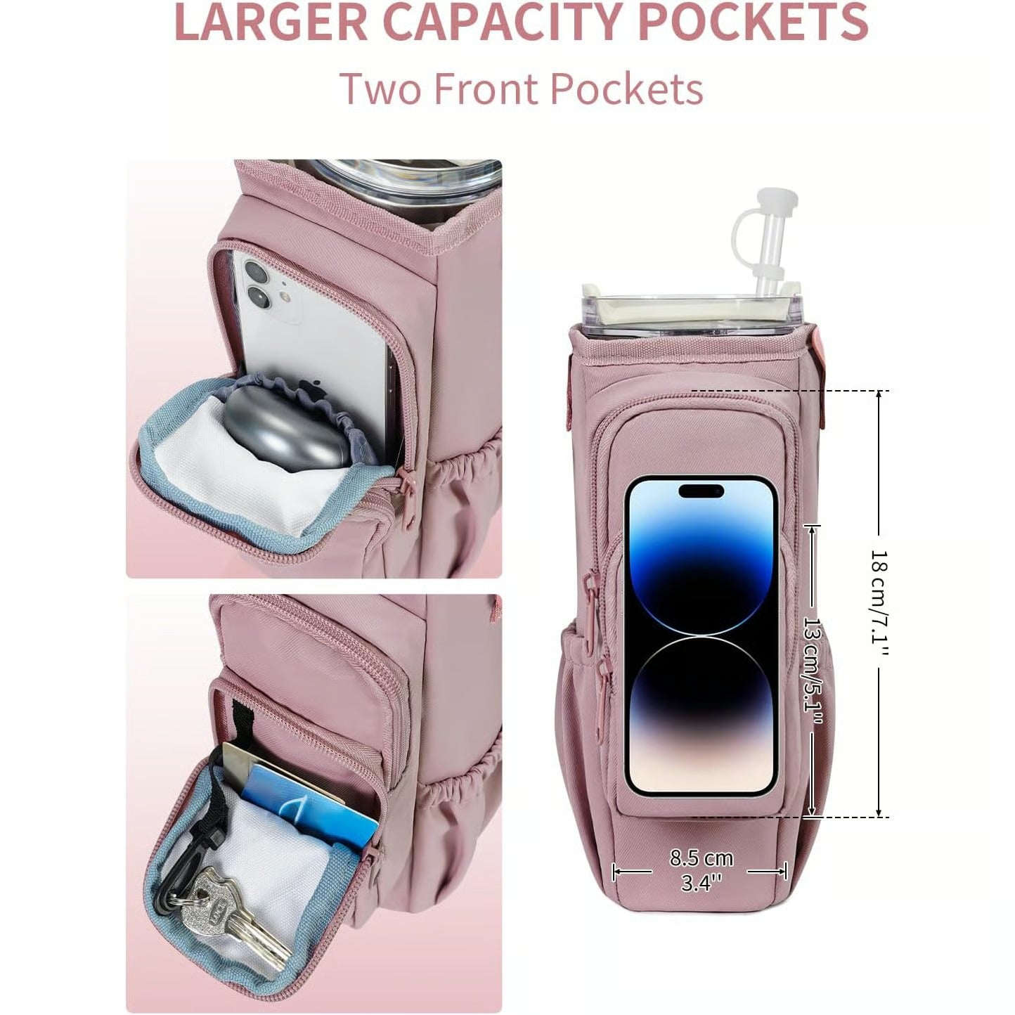 🔥Water Bottle Carrier Bag for 40oz Tumbler – Insulated Crossbody Holder