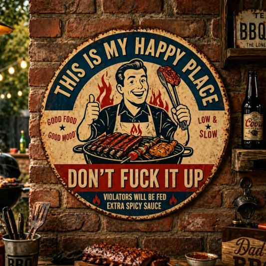 🌿"This Is My Happy Place" Garden Metal Sign