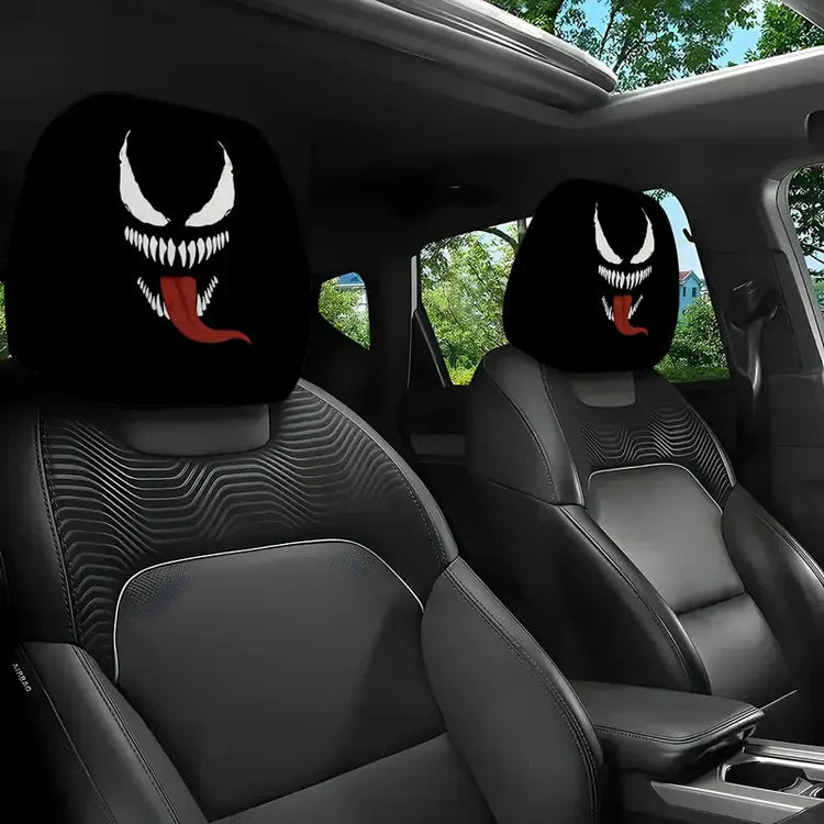 🔥 Funny Cartoon Car Headrest Covers – 2PCS Universal Fit 🚗