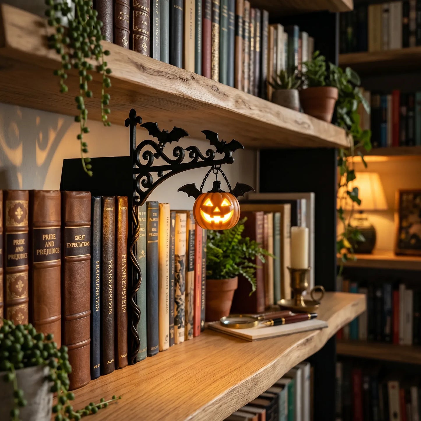 Bookshelf Lantern Light - Halloween Gifts for Book Lovers