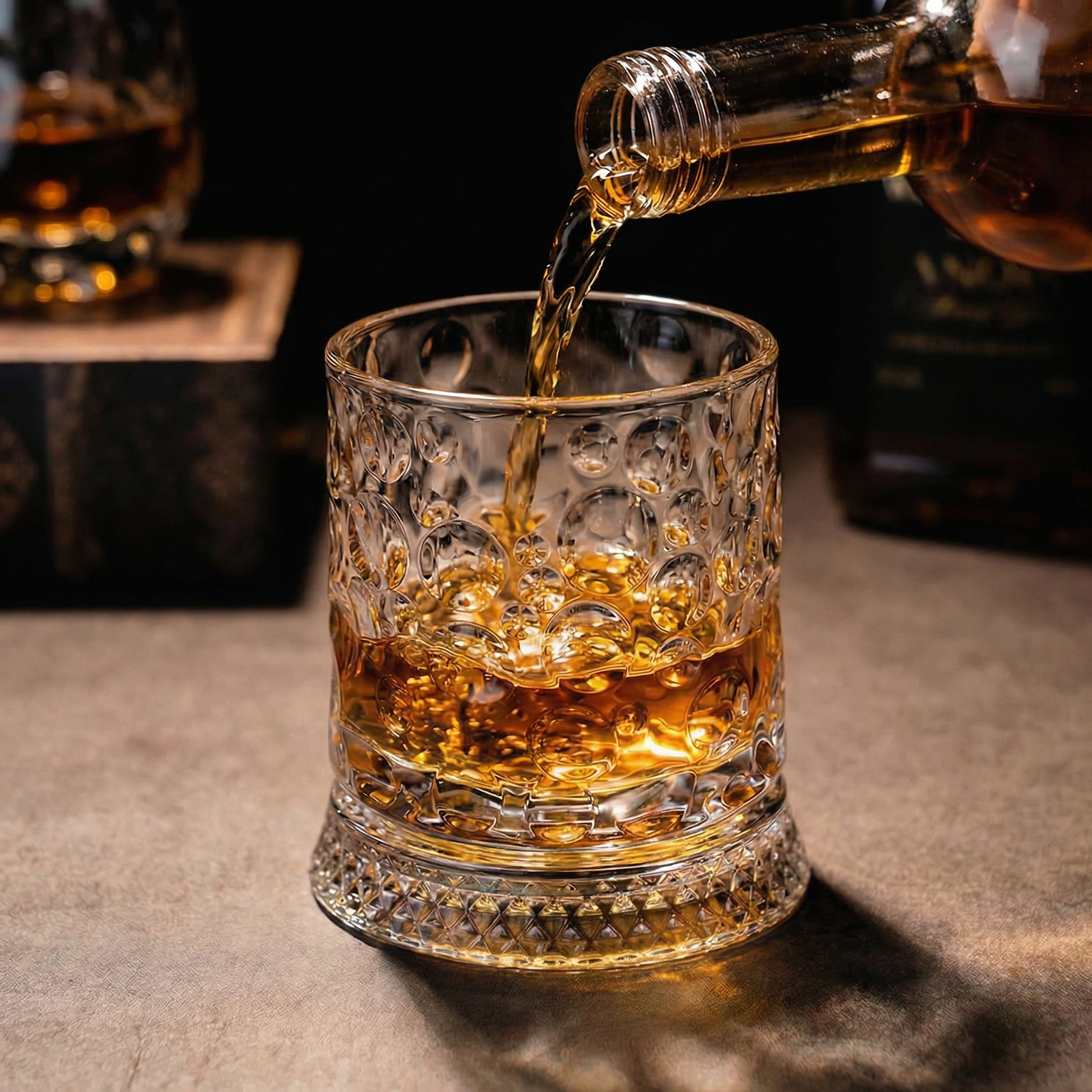Luxury Spinning Crystal Whiskey Glass, Perfect for Halloween Parties, Thanksgiving & Christmas Gift Set