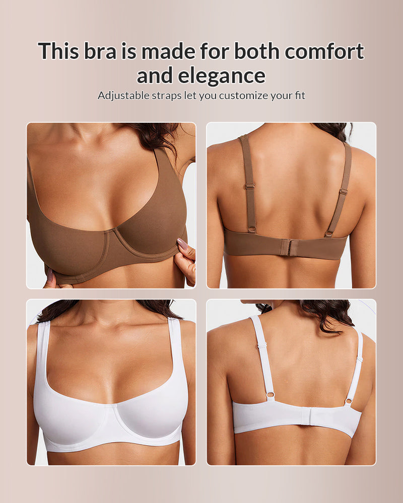Underwire Support Seamless Balconette Bra
