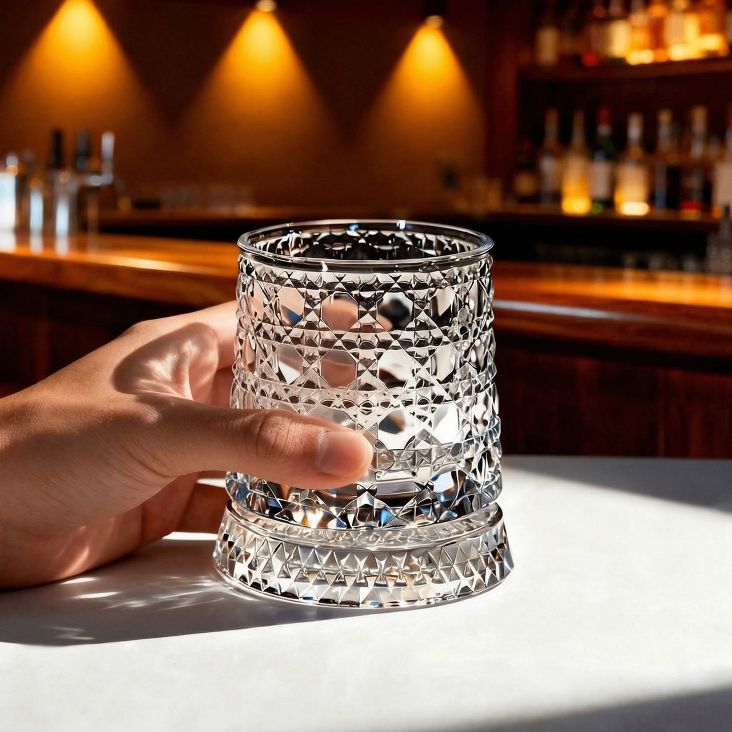 Luxury Spinning Crystal Whiskey Glass, Perfect for Halloween Parties, Thanksgiving & Christmas Gift Set