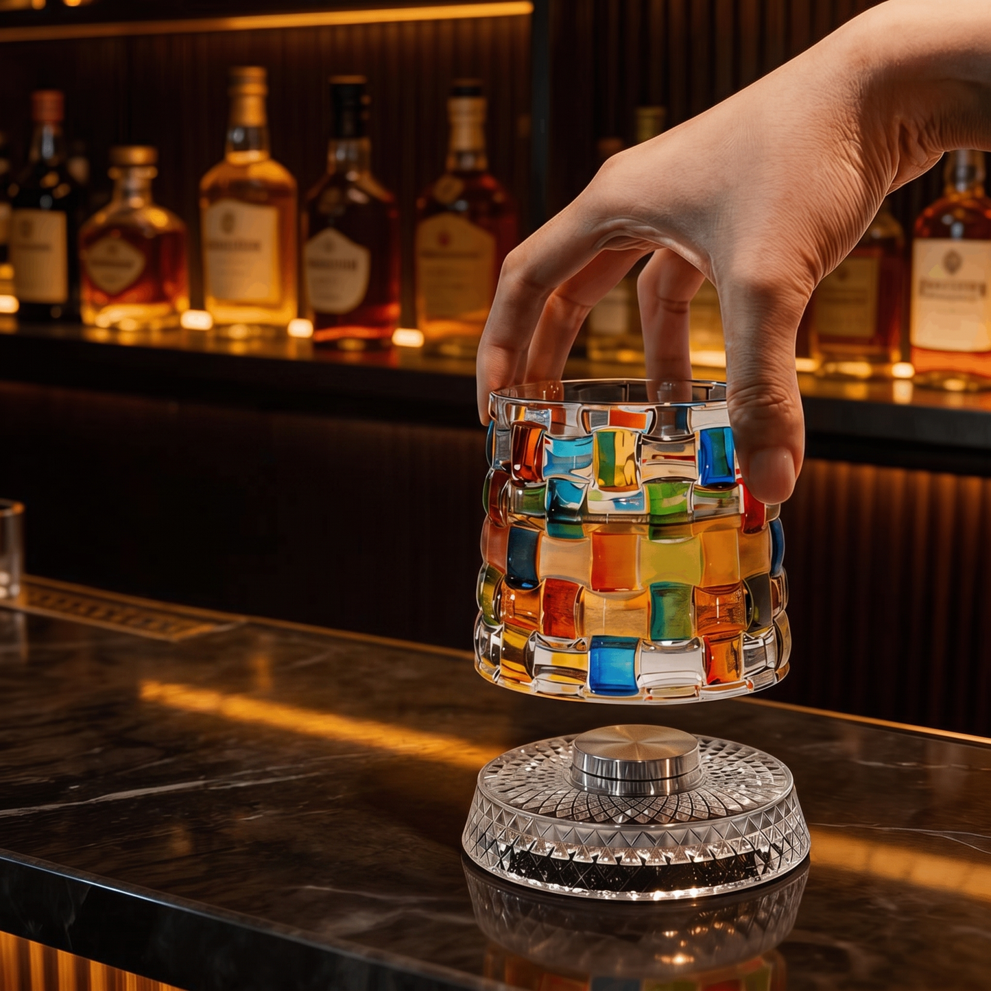 Luxury Spinning Crystal Whiskey Glass, Perfect for Halloween Parties, Thanksgiving & Christmas Gift Set