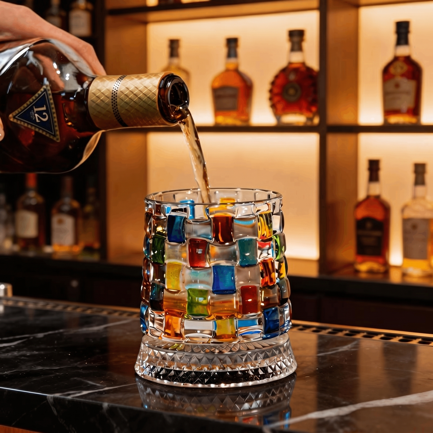 Luxury Spinning Crystal Whiskey Glass, Perfect for Halloween Parties, Thanksgiving & Christmas Gift Set